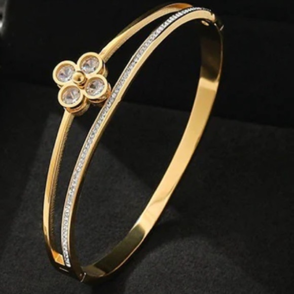 Stainless Steel 18K Gold Plated Bangles GOLD - Picture 1 of 1